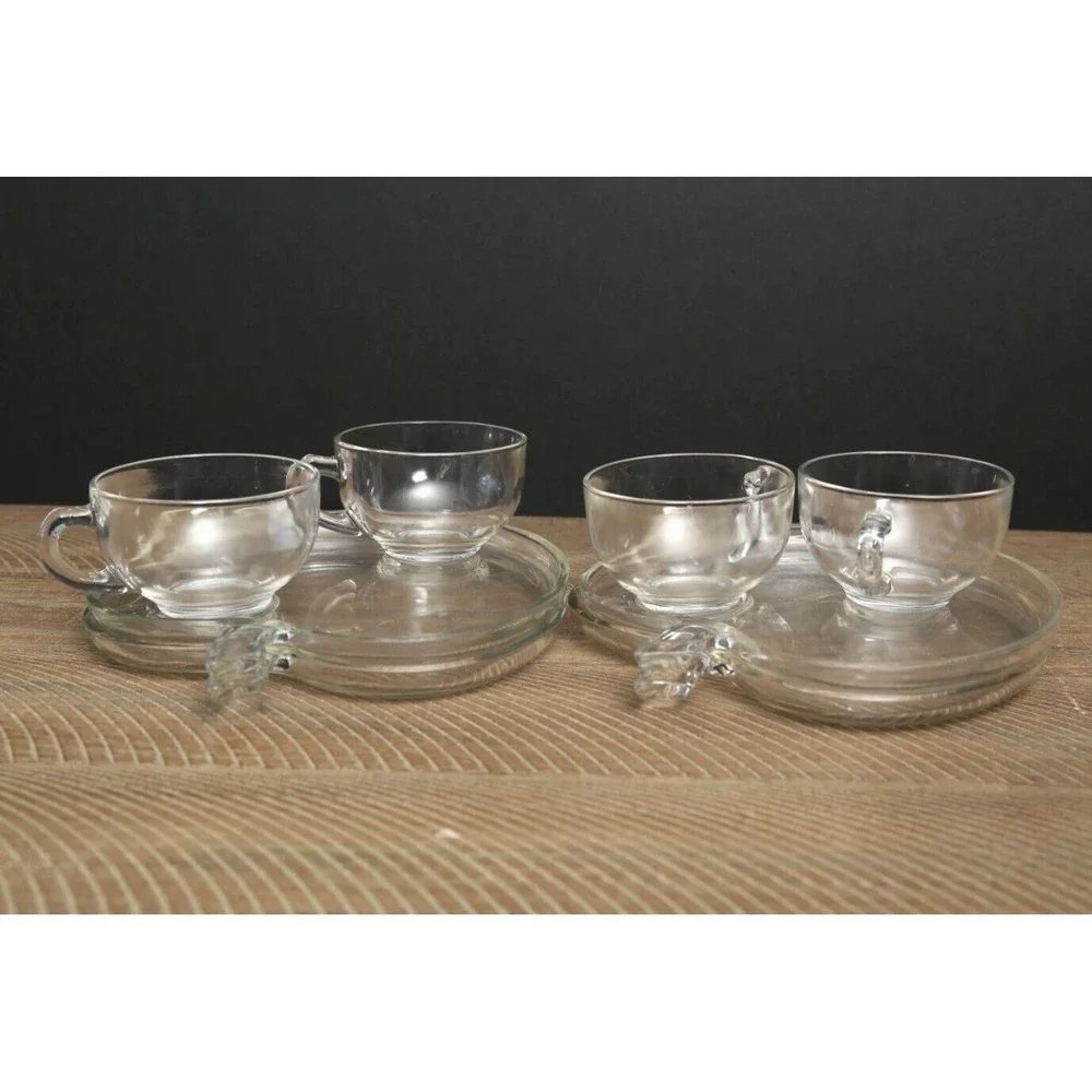 Hazel Atlas Orchard Apple‎ Shaped Plates and Cups, 8 pc set